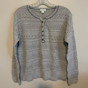 Sundance Lace Gray Knit Sweater